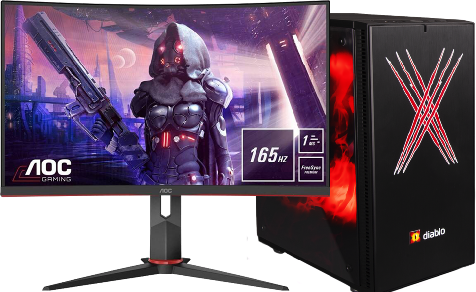 X-Diablo Gamer i5 12400F - ROZBALENO, sleva + 27" LED AOC C27G2U